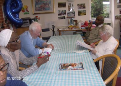 Clients reading magazines