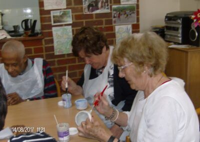 Clients engaged in crafts